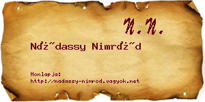 Nádassy Nimród névjegykártya